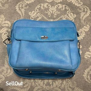 Vintage Samsonite Silhouette Blue Travel Shoulder Bag w/ Compartments